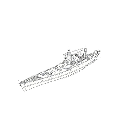 SSC144 Military Model NMF Dunkerque cCass Strasbourg Battleship Water Line