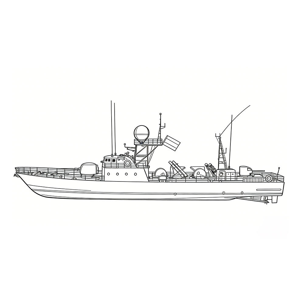 SSC149 Military Model IR La Combattante IIa Missile Boat Water Line