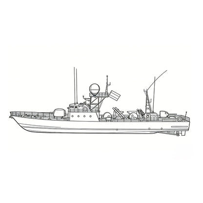 SSC149 Military Model IR La Combattante IIa Missile Boat Water Line