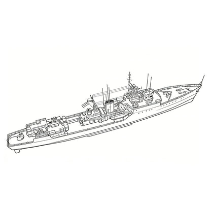 SSC151 Military Model INS Blackwood Class Frigate Water Line