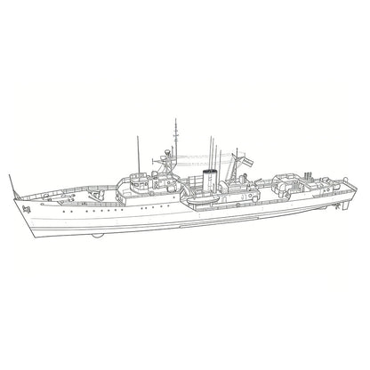 SSC151 Military Model INS Blackwood Class Frigate Water Line