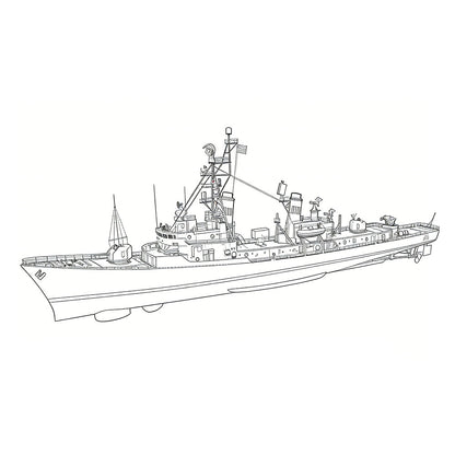 SSC153 Military Model USS DDG-2 Charles F. Adams Destroyer Water Line