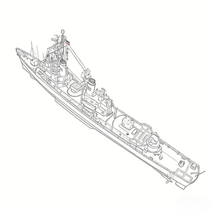 SSC153S Military Model  USS DDG-2 Charles F. Adams Destroyer Full Hull