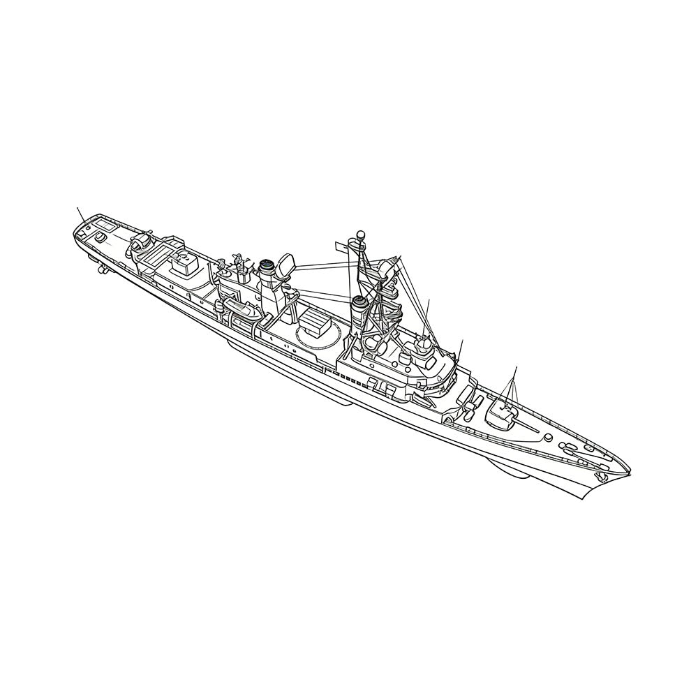 SSC153S Military Model  USS DDG-2 Charles F. Adams Destroyer Full Hull