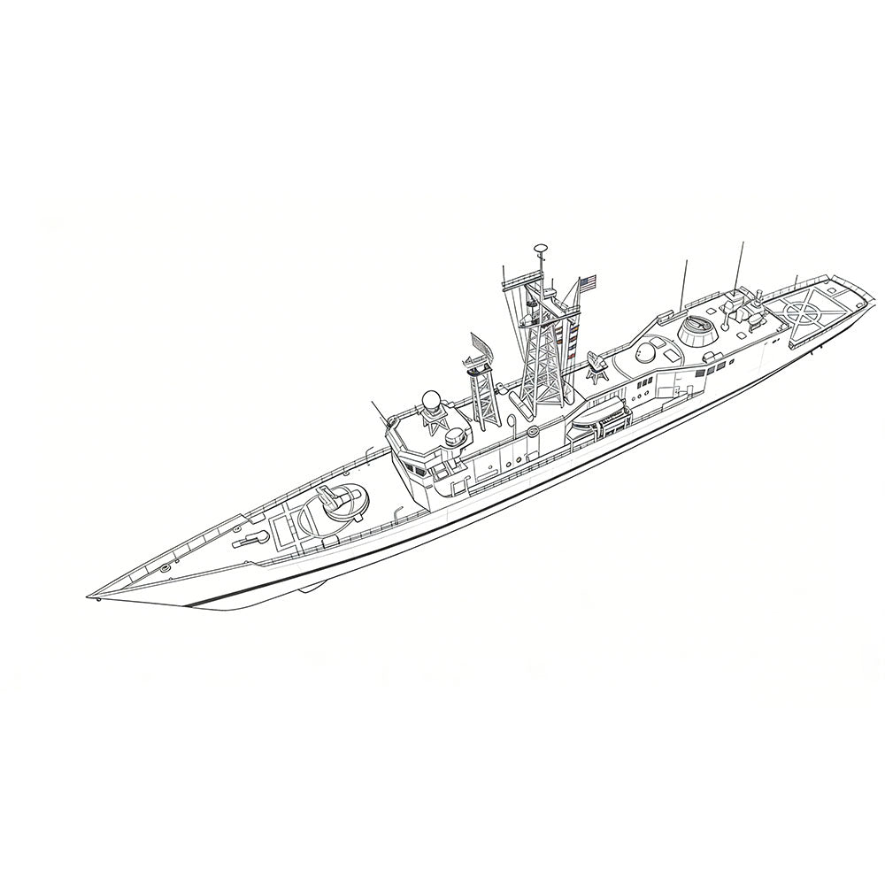 SSC155 Military Model USS FFG-7 Oliver Hazard Perry Class Frigate Water Line