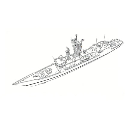 SSC155S  Military Model USS FFG-7 Oliver Hazard Perry Class Frigate Full Hull