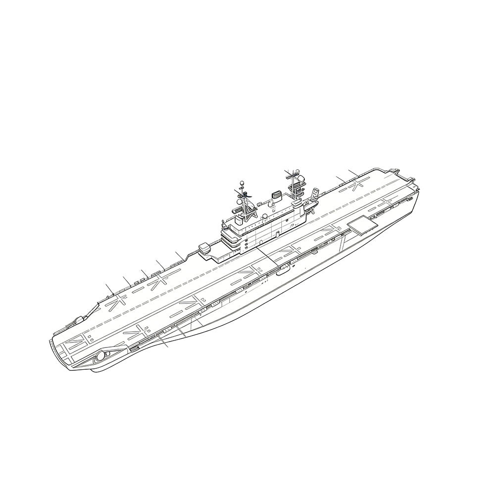 SSC159S  Military Model USS LHA-1 Tarawa Class Amphibious Assault Ship Full Hull