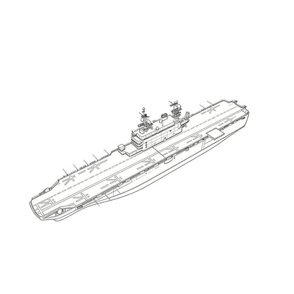 SSC159S  Military Model USS LHA-1 Tarawa Class Amphibious Assault Ship Full Hull