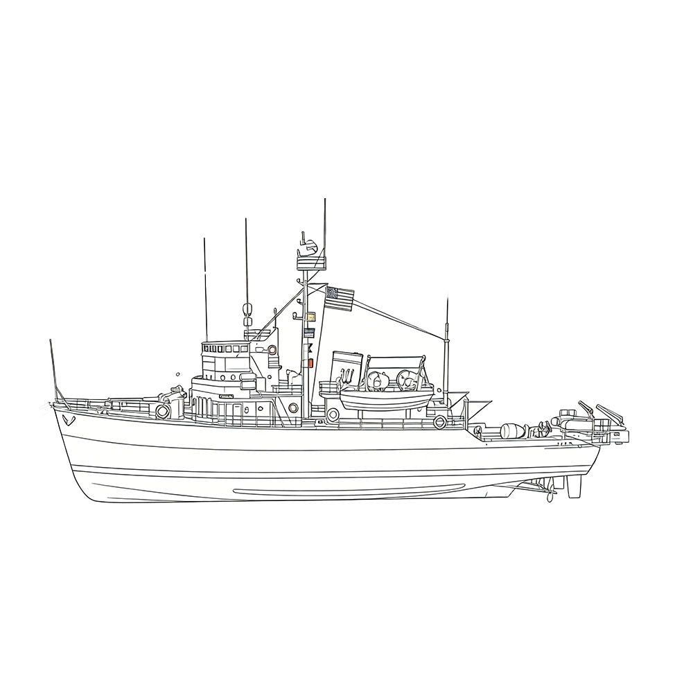 SSC160 Military Model  USS Aggressive CLass Minesweeper Water Line