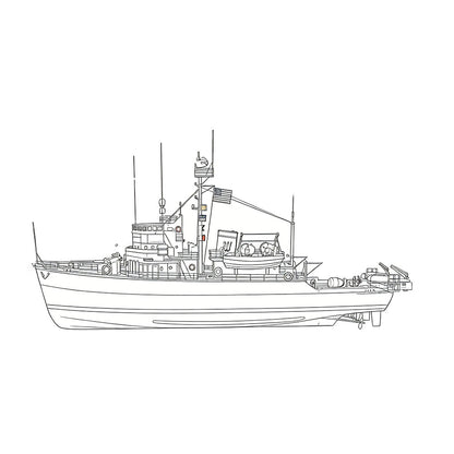 SSC160 Military Model  USS Aggressive CLass Minesweeper Water Line