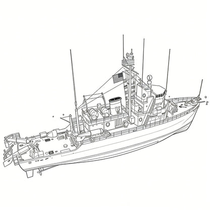 SSC160 Military Model  USS Aggressive CLass Minesweeper Water Line