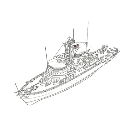 SSC160 Military Model  USS Aggressive CLass Minesweeper Water Line