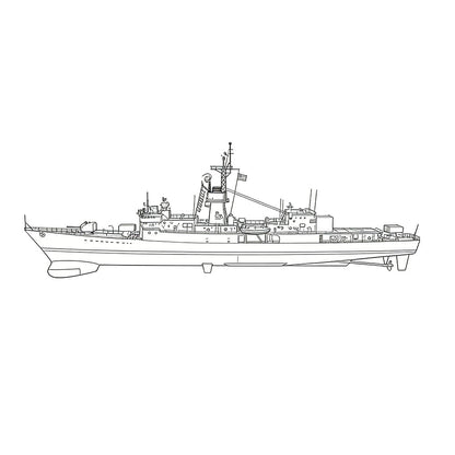 SSC163S Military Model USS Knox Class Frigate Full Hull