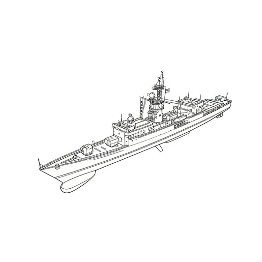 SSC163S Military Model USS Knox Class Frigate Full Hull – LCD 3D printed resin model kit, image 1