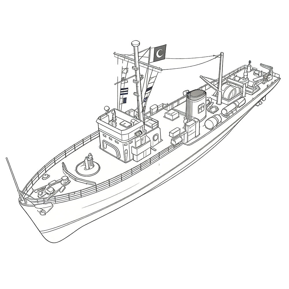 SSC166  Military Model USS Adjutant Class Minesweeper Water Line