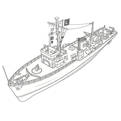 SSC166  Military Model USS Adjutant Class Minesweeper Water Line