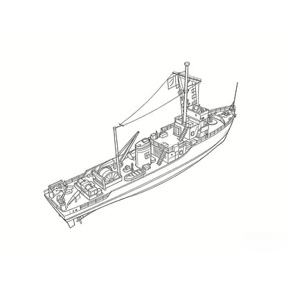SSC166  Military Model USS Adjutant Class Minesweeper Water Line