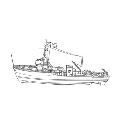 SSC166  Military Model USS Adjutant Class Minesweeper Water Line