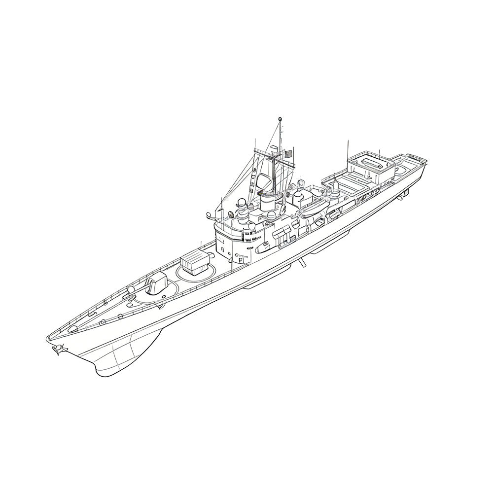 SSC168 Military Model USS Brooke Class FFG1 Guided Missile Frigate Water Line
