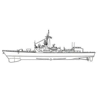 SSC168 Military Model USS Brooke Class FFG1 Guided Missile Frigate Water Line