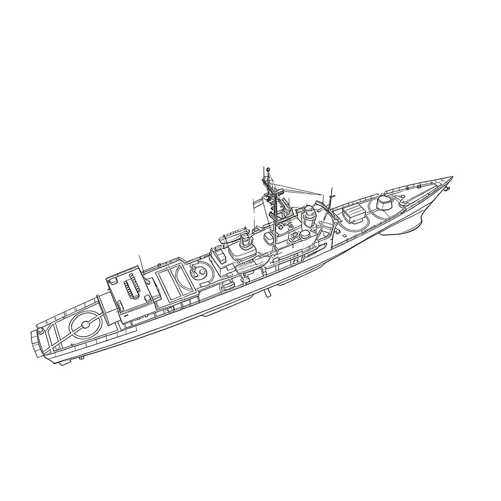 SSC168 Military Model USS Brooke Class FFG1 Guided Missile Frigate Water Line