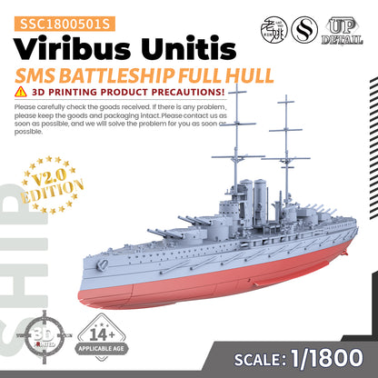 SSMODEL 501S Military Warship Model Kit SMS Viribus Unitis Battleship