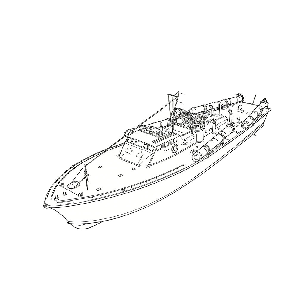 SSC182S Military Model USS Elco Class PT-20 Motor Torpedo Boat Full Hull