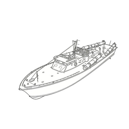 SSC182S Military Model USS Elco Class PT-20 Motor Torpedo Boat Full Hull