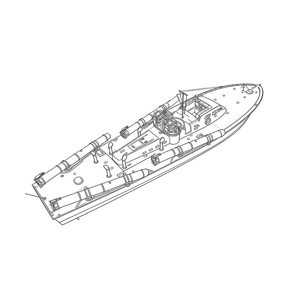 SSC182S Military Model USS Elco Class PT-20 Motor Torpedo Boat Full Hull