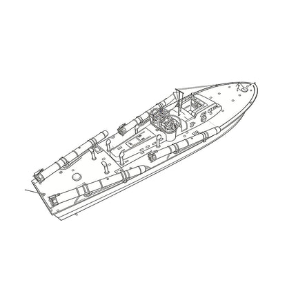 SSC182 Military Model USS Elco Class PT-20 Motor Torpedo Boat Water Line