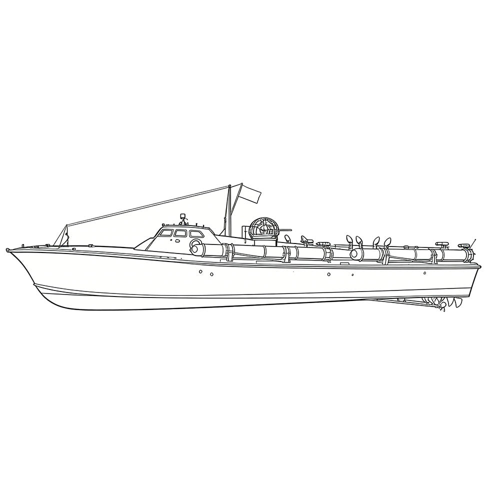 SSC182 Military Model USS Elco Class PT-20 Motor Torpedo Boat Water Line