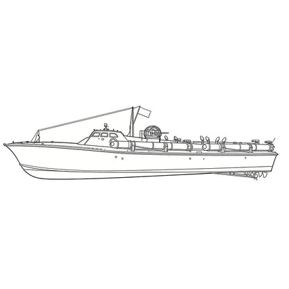 SSC182S Military Model USS Elco Class PT-20 Motor Torpedo Boat Full Hull