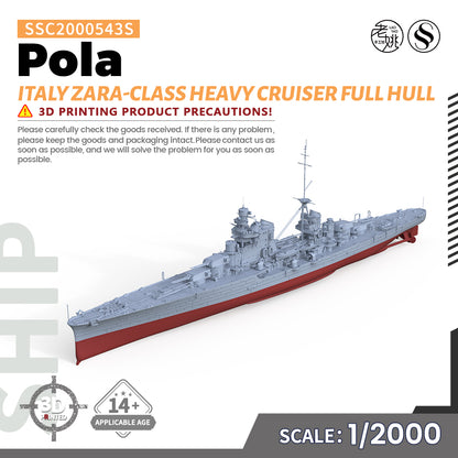 SSMODEL 543S Military Warship Model Kit Italy Navy Zara Class Heavy Cruiser Pola