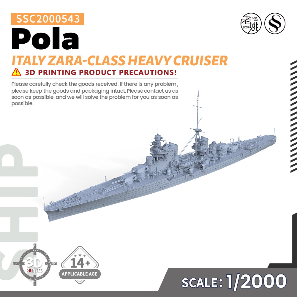 SSMODEL 543 Military Warship Model Kit Italy Navy Zara Class Heavy Cruiser Pola