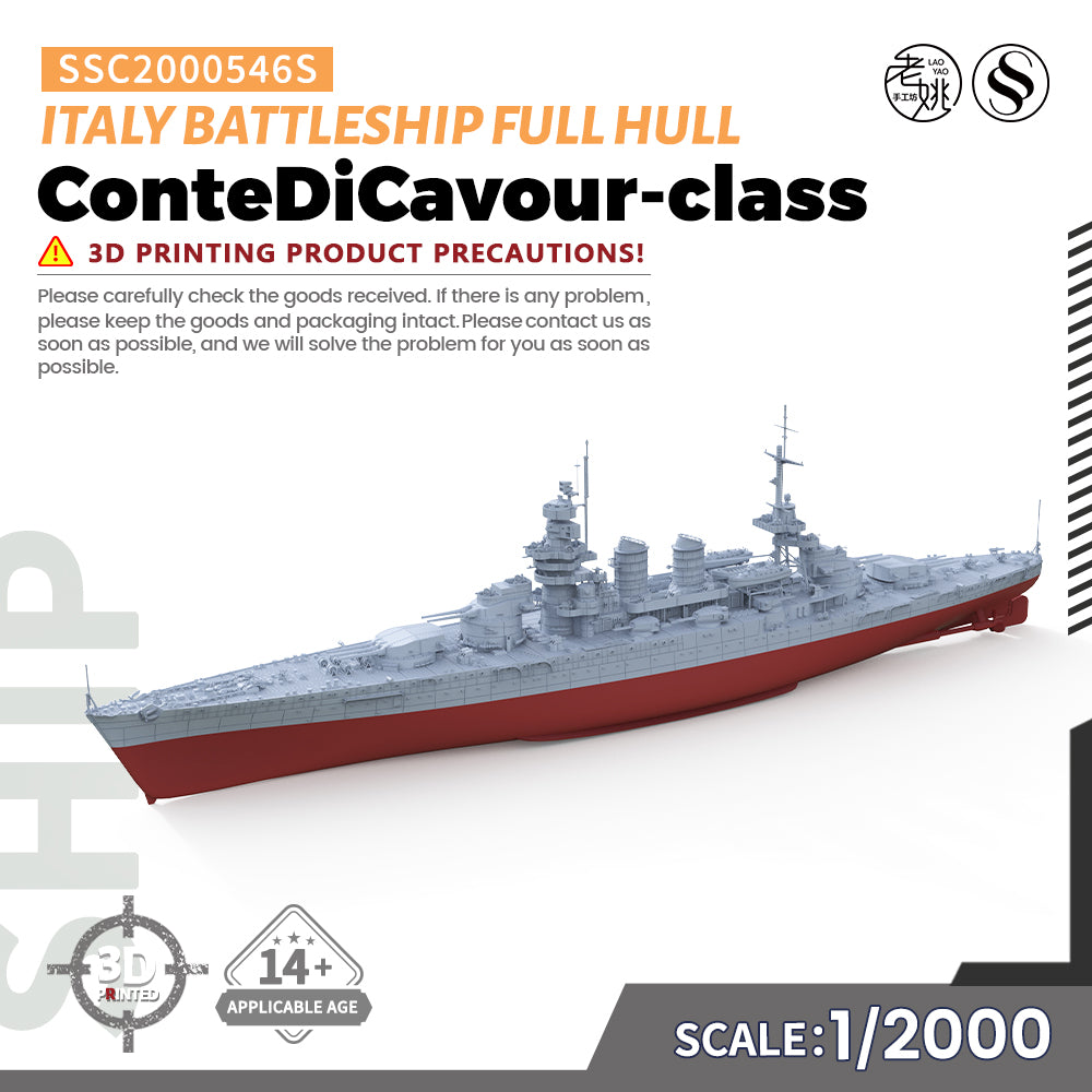 SSMODEL 546S Military Model Kit Italy ConteDiCavour-class Battleship Full Hull