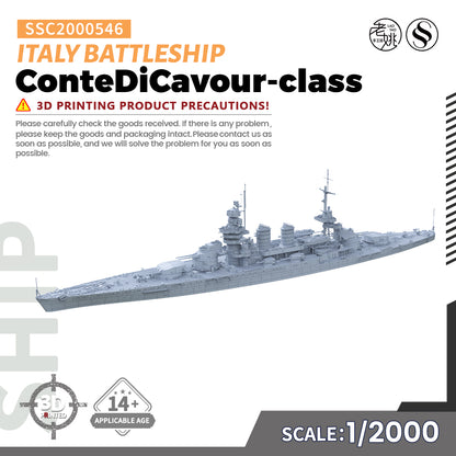 SSMODEL 546 Military Model Kit Italy ConteDiCavour-class Battleship