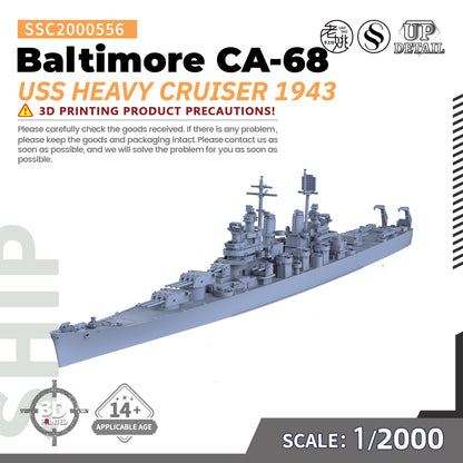 US Navy Baltimore Heavy Cruiser 1943 CA-68 MRY-SFW 556 Military Warship Model Kit