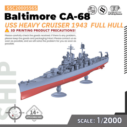 US Navy Baltimore Heavy Cruiser 1943 CA-68 MRY-SFW 556 Military Warship Model Kit
