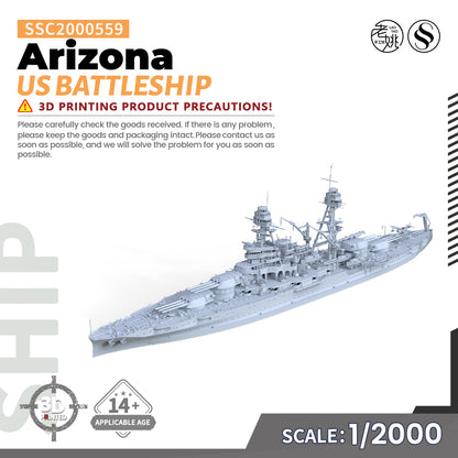 SSMODEL 559 Military Warship Model Kit US Navy Arizona Battleship BB-39