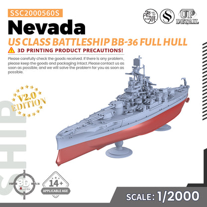 SSMODEL 560S Military Warship Model Kit US Navy Nevada Class Battleship BB-36