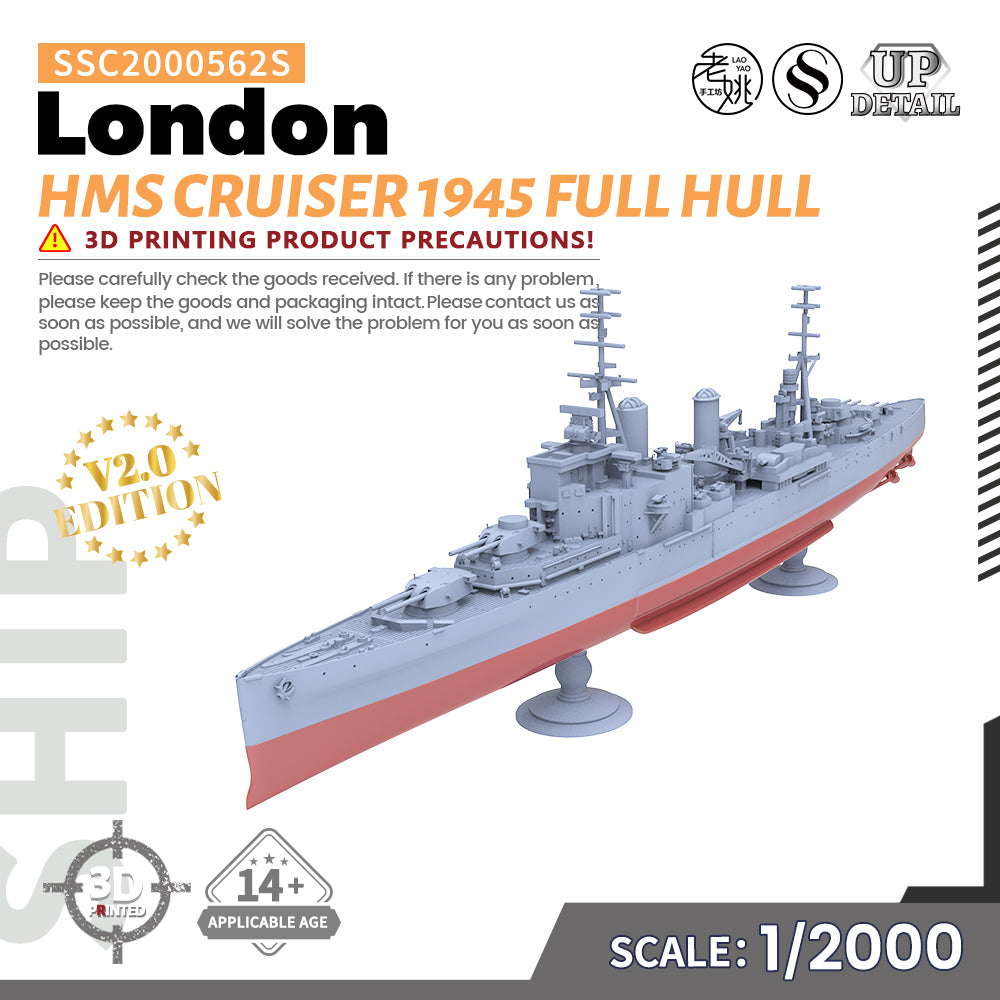 SSMODEL 562S Military Warship Model Kit HMS London Cruiser 1945