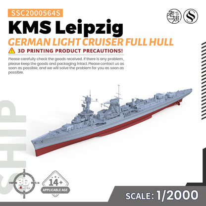 SSMODEL 564S Military Warship Model Kit German Navy Leipzig Light Cruiser