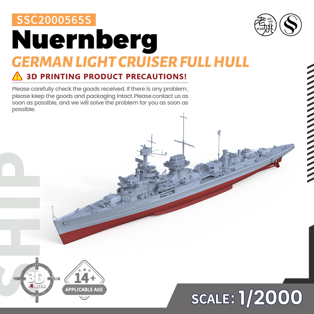 SSMODEL 565S Military Warship Model Kit German Navy Nuernberg Light Cruiser