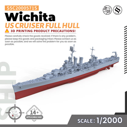 SSMODEL 571S Military Warship Model Kit US Wichita Cruiser