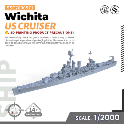 SSMODEL 571 Military Warship Model Kit US Wichita Cruiser