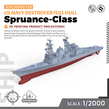 SSMODEL 573S Military Warship Model Kit US Navy  Spruance Class Destroyer