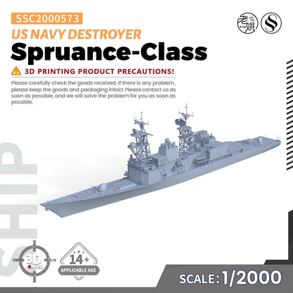 SSMODEL 573 Military Warship Model Kit US Navy Spruance Class Destroyer