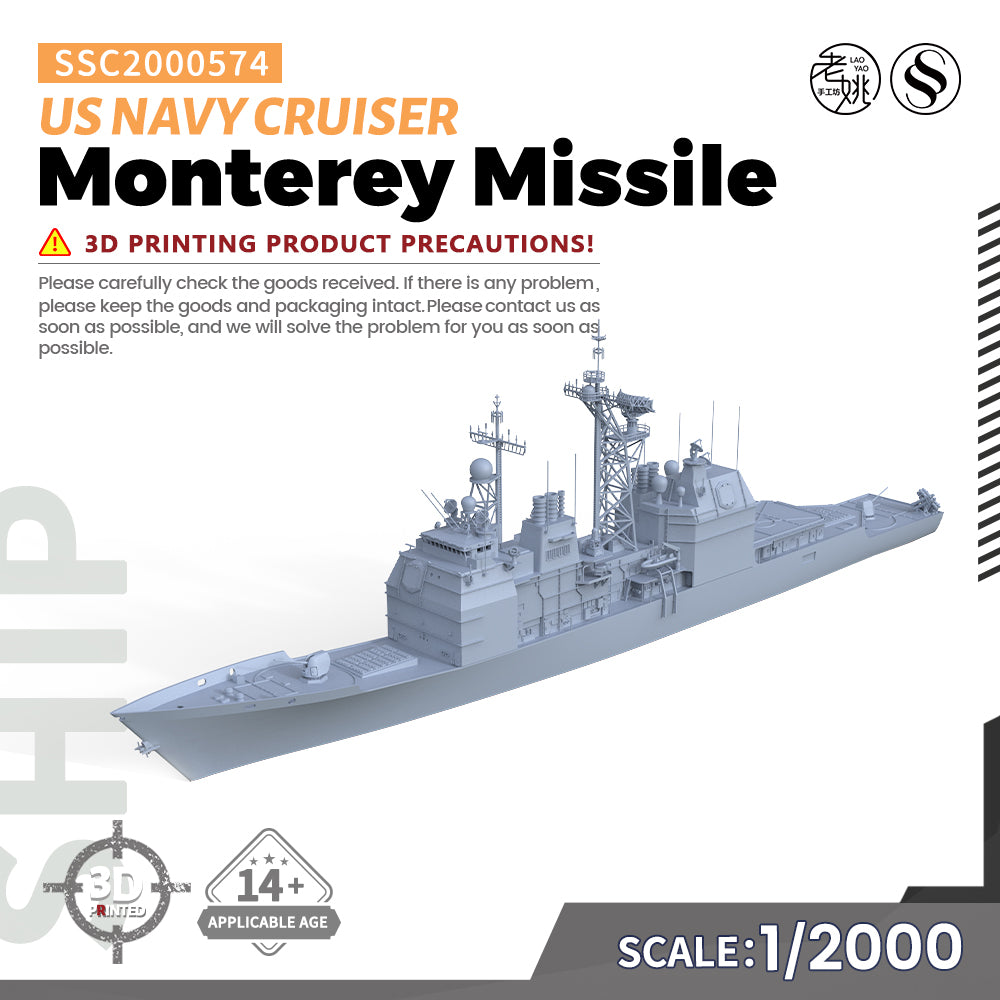 SSMODEL 574 Military Warship Model Kit US Navy Monterey Missile Cruiser