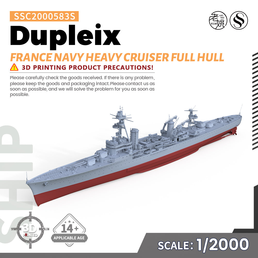 SSMODEL 583S Military Warship Model Kit France Navy Dupleix Heavy Cruiser