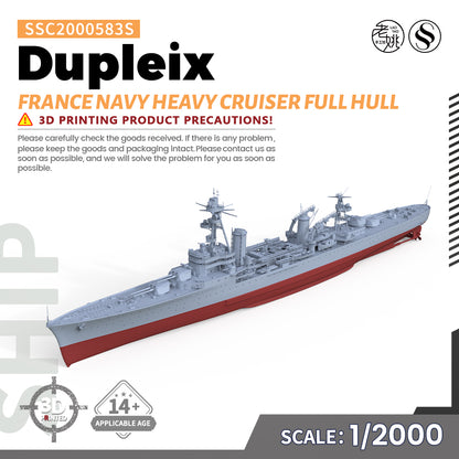 SSMODEL 583S Military Warship Model Kit France Navy Dupleix Heavy Cruiser